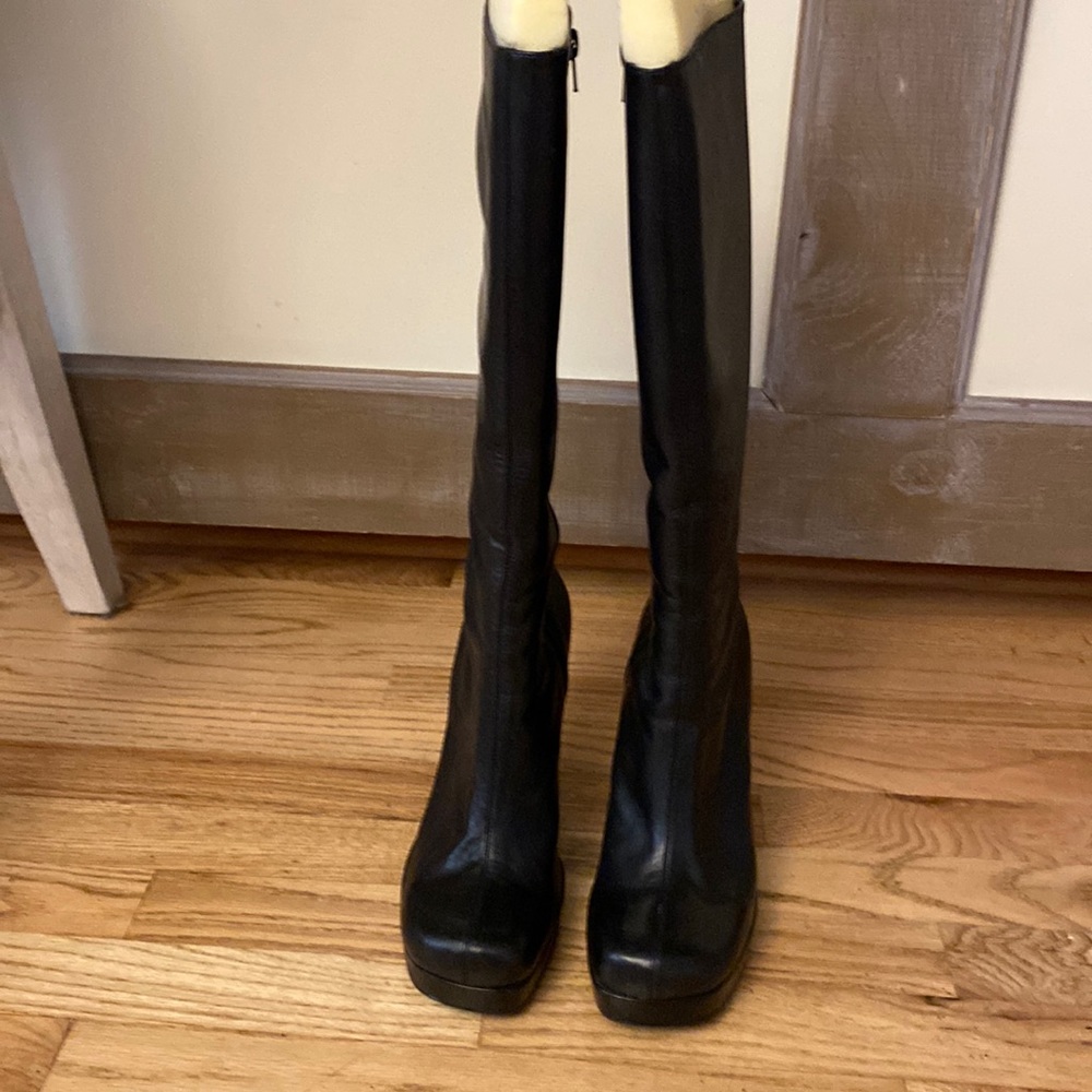 Guess viola, black leather high heel boots